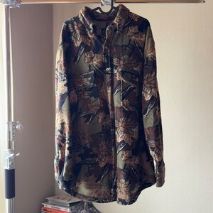 Camo Fleece Button Down Shirt
